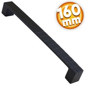 Badem10 Bihter Desenli Mutfak Çekmece Dolap Kapak Siyah 160 mm Metal Kulp