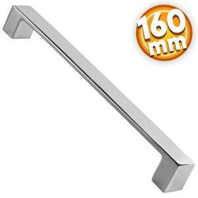 Badem10 Bihter Düz Mutfak Çekmece Dolap Kapak Krom 160 mm Metal Kulp