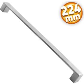 Badem10 Bihter Düz Mutfak Çekmece Dolap Kapak Krom 224 mm Metal Kulp