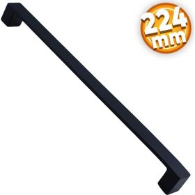 Badem10 Bihter Düz Mutfak Çekmece Dolap Kapak Siyah 224 mm Metal Kulp