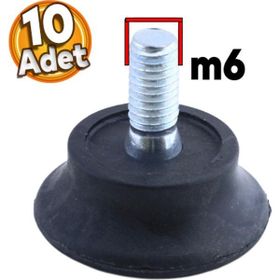Badem10 Bingo Rotil 2.5 cm 10 Adet M6 Civatalı 6 mm Siyah Profil Ayağı
