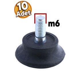 Badem10 Bingo Rotil 2.5 cm 10 Adet M6 Civatalı 6 mm Siyah Profil Ayağı