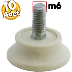 Badem10 Bingo Rotil 2.5 cm 10 Adet M6 Civatalı Krem Profil Ayağı