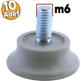 Badem10 Bingo Rotil 2.5 cm 10 Adet M6 Civatalı mm Gri Profil Ayağı