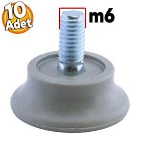 Badem10 Bingo Rotil 2.5 cm 10 Adet M6 Civatalı mm Gri Profil Ayağı