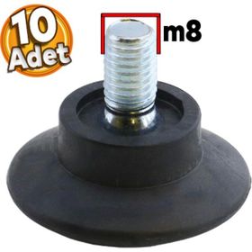Badem10 Bingo Rotil 3 cm 10 Adet M8 Civatalı mm Siyah Profil Ayağı