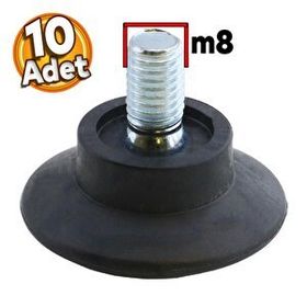Badem10 Bingo Rotil 3 cm 10 Adet M8 Civatalı mm Siyah Profil Ayağı