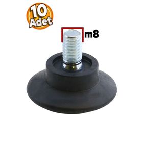 Badem10 Bingo Rotil 3 cm 10 Adet M8 Civatalı mm Siyah Profil Ayağı