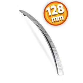Badem10 Biryalı Çekmece Mutfak Dolap Kapak Kulpu Kulbu 128 mm Krom Metal Kulp