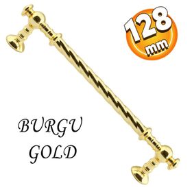 Badem10 Burgu Mobilya Mutfak Dolabı Çekmece Dolap Kapak Altın Gold 128 mm Metal Kulp