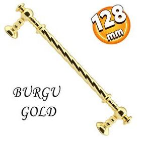 Badem10 Burgu Mobilya Mutfak Dolabı Çekmece Dolap Kapak Altın Gold 128 mm Metal Kulp