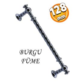 Badem10 Burgu Mobilya Mutfak Dolabı Çekmece Dolap Kapak Füme 128 mm Metal Kulp