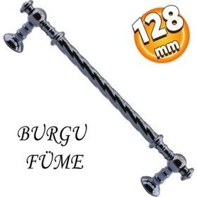 Badem10 Burgu Mobilya Mutfak Dolabı Çekmece Dolap Kapak Füme 128 mm Metal Kulp