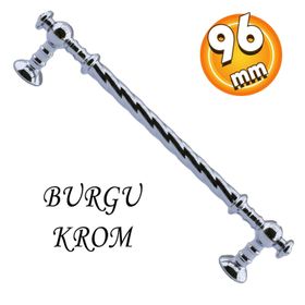 Badem10 Burgu Mobilya Mutfak Dolabı Çekmece Dolap Kapak Krom 96 mm Metal Kulp