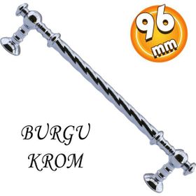 Badem10 Burgu Mobilya Mutfak Dolabı Çekmece Dolap Kapak Krom 96 mm Metal Kulp