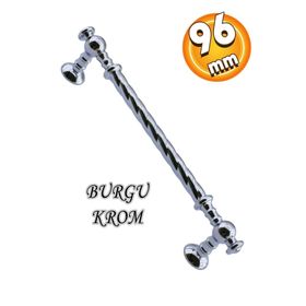 Badem10 Burgu Mobilya Mutfak Dolabı Çekmece Dolap Kapak Krom 96 mm Metal Kulp