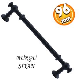 Badem10 Burgu Mobilya Mutfak Dolabı Çekmece Dolap Kapak Mat Siyah 96 mm Metal Kulp
