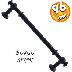 Badem10 Burgu Mobilya Mutfak Dolabı Çekmece Dolap Kapak Mat Siyah 96 mm Metal Kulp