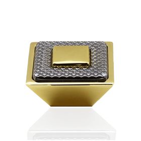 Badem10 Button Çekmece Mutfak Dolap Kapak Altın Krom Metal 16 mm Kulp