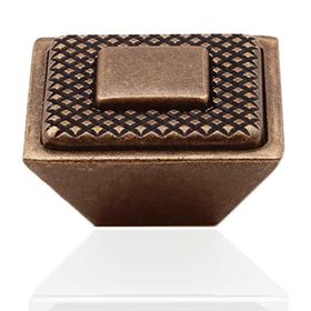 Badem10 Button Çekmece Mutfak Dolap Kapak Antik Bakır Metal 16 mm Kulp