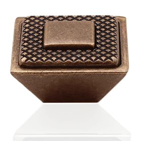 Badem10 Button Çekmece Mutfak Dolap Kapak Antik Bakır Metal 16 mm Kulp