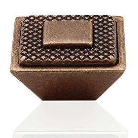 Badem10 Button Çekmece Mutfak Dolap Kapak Antik Bakır Metal 16 mm Kulp