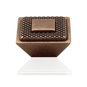 Badem10 Button Çekmece Mutfak Dolap Kapak Antik Bakır Metal 16 mm Kulp