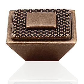 Badem10 Button Çekmece Mutfak Dolap Kapak Antik Bakır Metal 16 mm Kulp