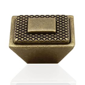 Badem10 Button Çekmece Mutfak Dolap Kapak Antik Sarı Metal Kulp 16 mm Kulp