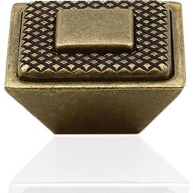 Badem10 Button Çekmece Mutfak Dolap Kapak Antik Sarı Metal Kulp 16 mm Kulp