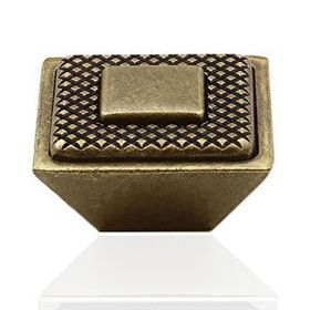 Badem10 Button Çekmece Mutfak Dolap Kapak Antik Sarı Metal Kulp 16 mm Kulp
