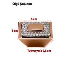 Badem10 Button Çekmece Mutfak Dolap Kapak Bakır Krom Metal 16 mm Kulp