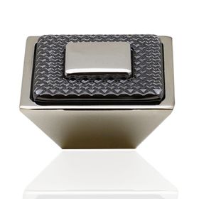 Badem10 Button Çekmece Mutfak Dolap Kapak Krom Füme Metal 16 mm Kulp