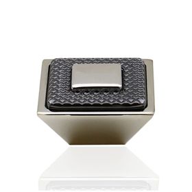 Badem10 Button Çekmece Mutfak Dolap Kapak Krom Füme Metal 16 mm Kulp