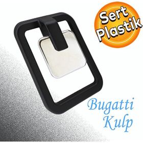 Badem10 Büyük Bugatti Sarkaç Konsol Dolap Çekmece Mat Siyah Krom Plastik Kulp