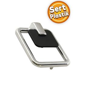 Badem10 Büyük Bugatti Sarkaç Konsol Dolap Çekmece Mat Siyah Krom Plastik Kulp