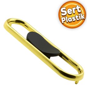Badem10 Büyük Trend Düğme Çekmece Dolap Kapak Plastik Mat Siyah Gold 32 mm Kulp