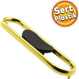 Badem10 Büyük Trend Düğme Çekmece Dolap Kapak Plastik Mat Siyah Gold 32 mm Kulp