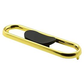 Badem10 Büyük Trend Düğme Çekmece Dolap Kapak Plastik Mat Siyah Gold 32 mm Kulp