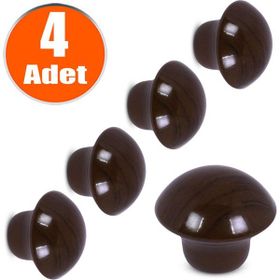 Badem10 Ceviz 4 Adet Mantar Düğme Çekmece Dolap Kapak Kulbu