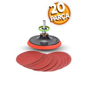 Badem10 Cırt Zımpara 115 mm 20 Parça Seti Matkap Aparatı