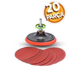 Badem10 Cırt Zımpara 115 mm 20 Parça Seti Matkap Aparatı