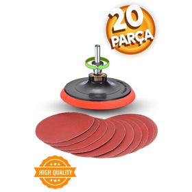 Badem10 Cırt Zımpara 115 mm 20 Parça Seti Matkap Aparatı