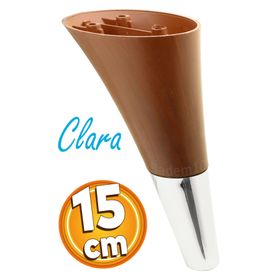 Badem10 Clara Kahverengi Krom Renk 15 cm Mobilya Kanepe Sehpa TV Ünitesi Baza Koltuk Ayağı