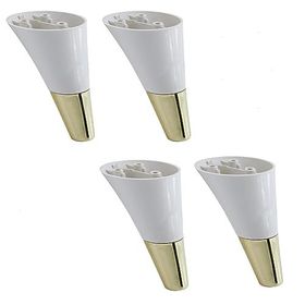 Badem10 Clara Krem Gold Renk 12 cm 4 Adet Mobilya Kanepe Sehpa TV Ünitesi Baza Koltuk Ayağı