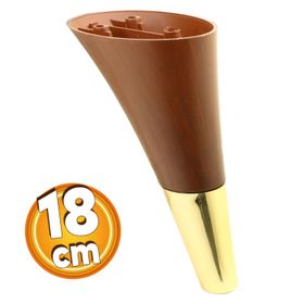 Badem10 Clara Mobilya Ahşap Desenli Ceviz Altın Renk 18 cm Kanepe Sehpa TV Ünitesi Baza Koltuk Ayağı