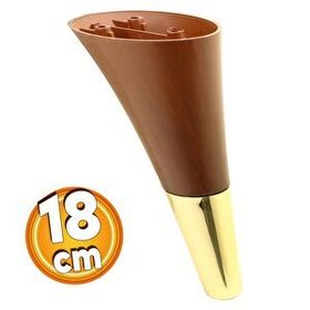 Badem10 Clara Mobilya Ahşap Desenli Ceviz Altın Renk 18 cm Kanepe Sehpa TV Ünitesi Baza Koltuk Ayağı