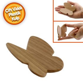 Badem10 Çocuk Bebek Genç Odası Çekmece Dolap Kapak Plastik Açık Ceviz 32 mm Kelebek Kulp
