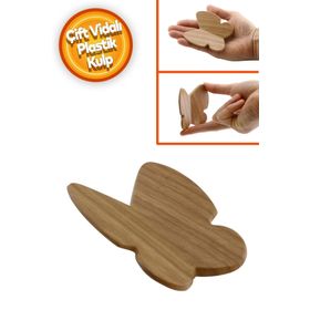 Badem10 Çocuk Bebek Genç Odası Çekmece Dolap Kapak Plastik Açık Ceviz 32 mm Kelebek Kulp