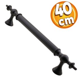 Badem10 Çukurca 40 cm Mat Siyah Metal Çekme Kolu Kapı Tutma Kulp